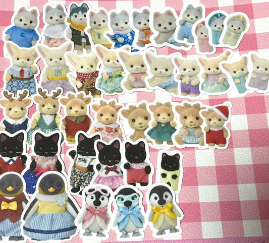 Calico Critters 3, 40 pcs, Sylvanian Families, Japanese Toys, stickers