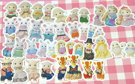 Calico Critters 4, 40 pcs, Sylvanian Families, Japanese Toys, stickers