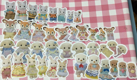Calico Critters 2, 40 pcs, Sylvanian Families, Japanese Toys, stickers