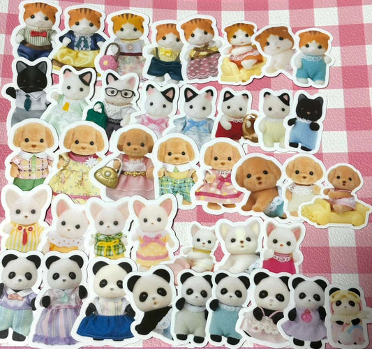 Calico Critters 6, 40 pcs, Sylvanian Families, Japanese Toys, stickers