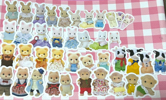 Calico Critters 5, 40 pcs, Sylvanian Families, Japanese Toys, stickers