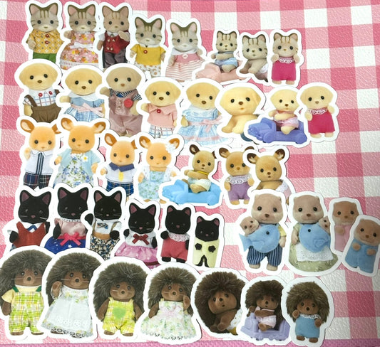 Calico Critters 7, 40 pcs, Sylvanian Families, Japanese Toys, stickers