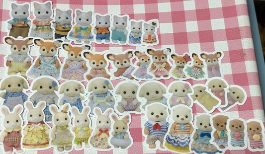 Calico Critters 2, 40 pcs, Sylvanian Families, Japanese Toys, stickers
