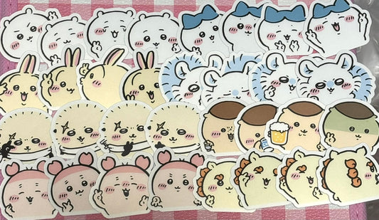 Chiikawa 2, 32 pcs, Hachiware, Usagi, Momonga, stickers