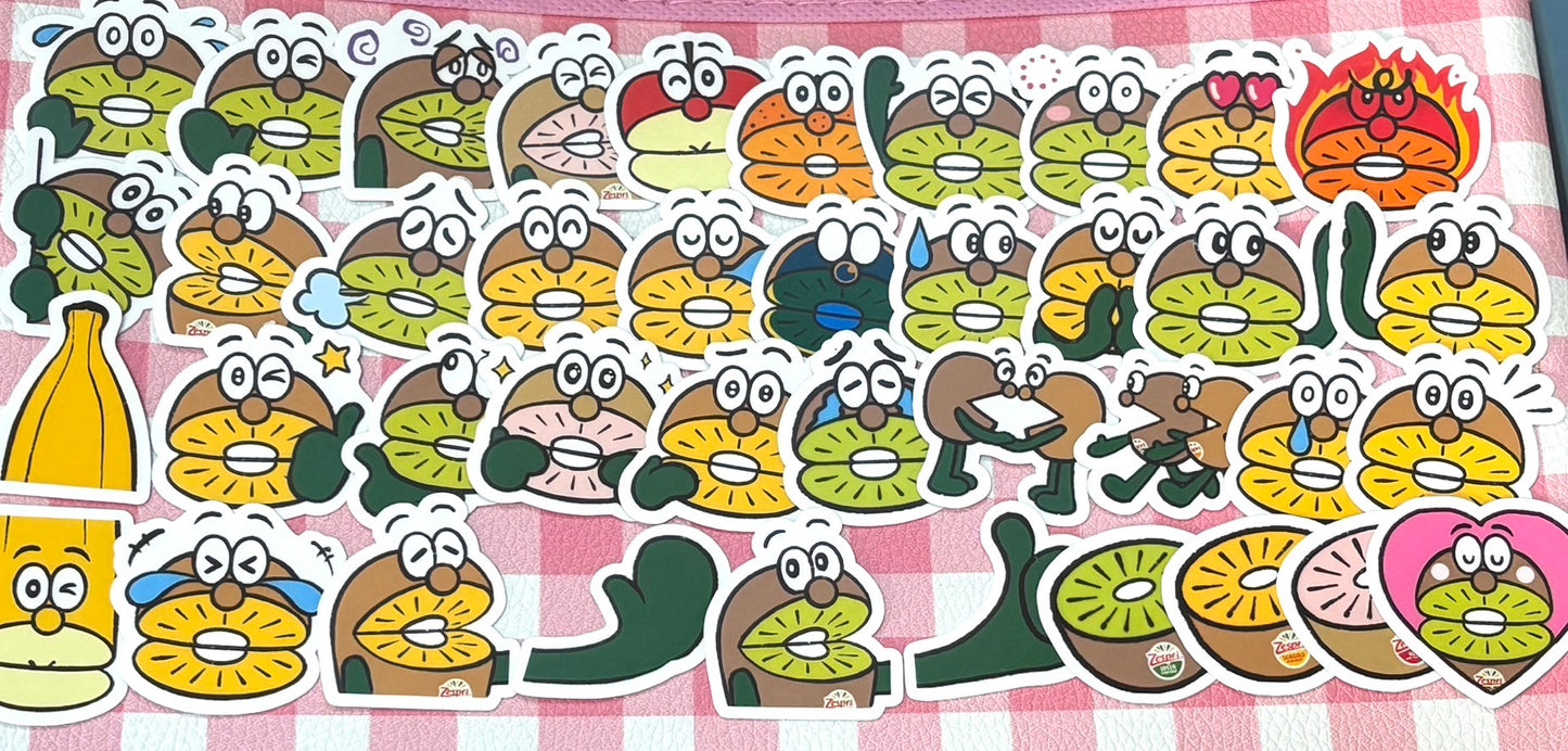 Zespri, 40 pcs, Kiwi Brothers, stickers
