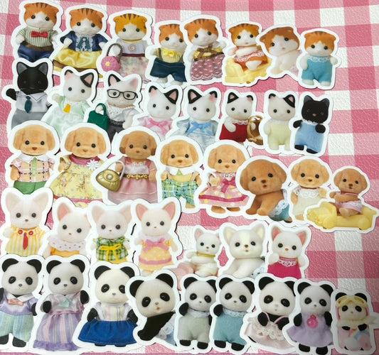 Calico Critters 6, 40 pcs, Sylvanian Families, Japanese Toys, stickers
