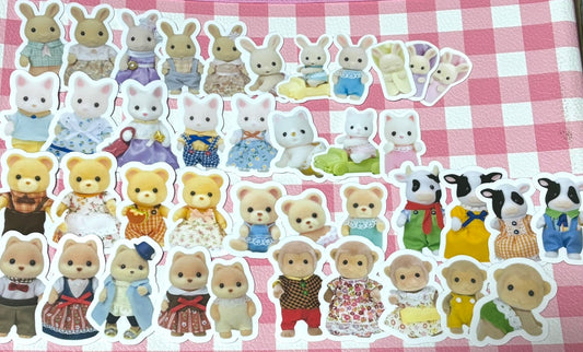 Calico Critters 5, 40 pcs, Sylvanian Families, Japanese Toys, stickers