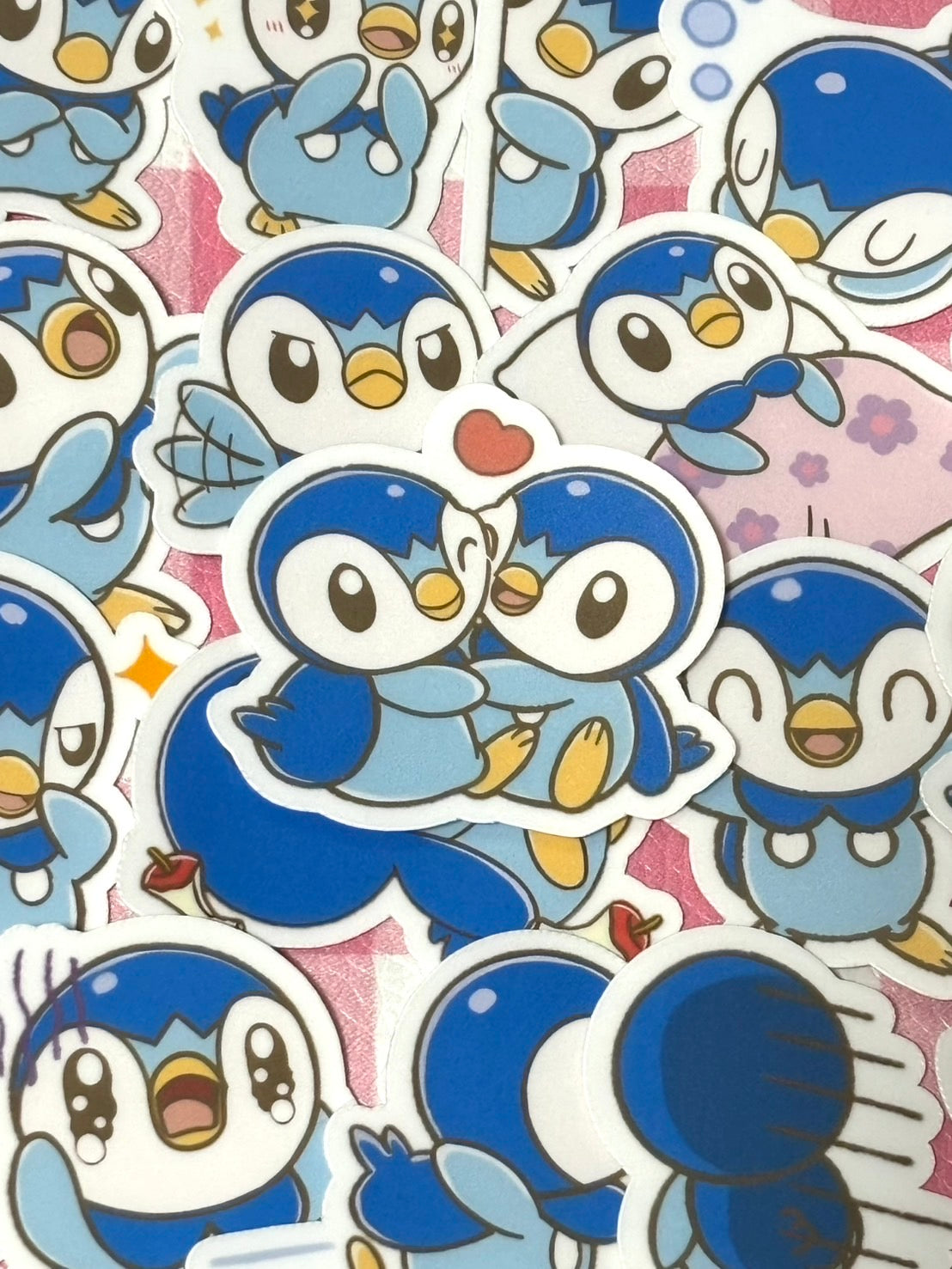 Pokemon 4, 40 pcs, Piplup, stickers