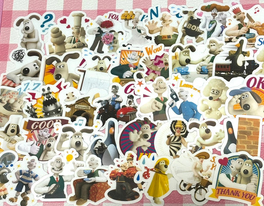 Wallace and Gromit, 40 pcs, stickers, Aardman