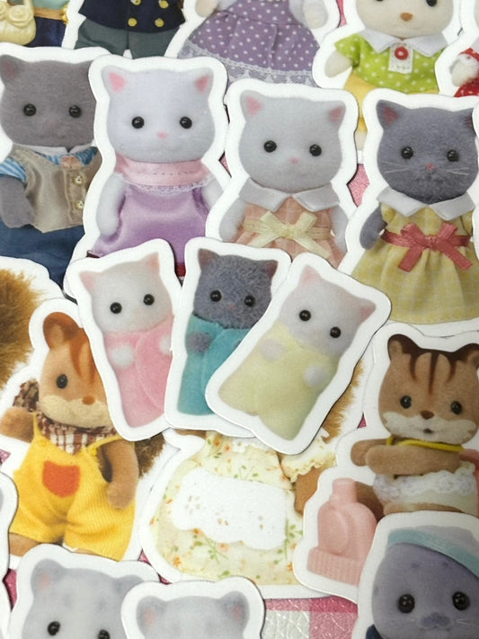 Calico Critters 1,  40 pcs, Sylvanian Families, Japanese Toys, stickers
