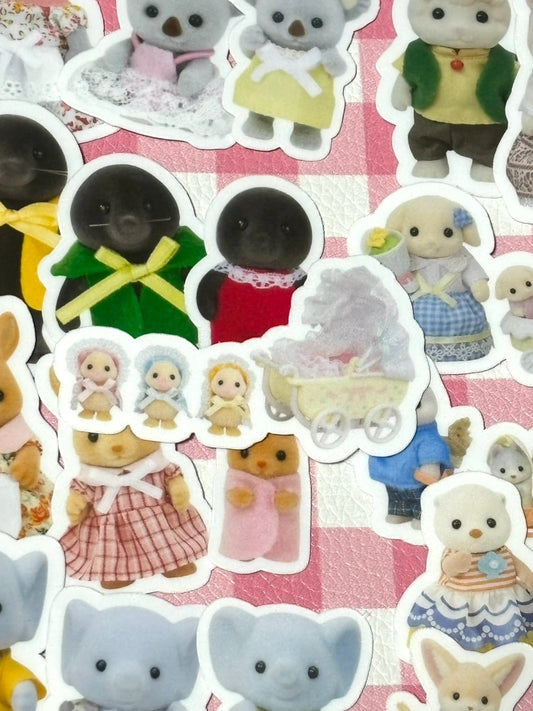 Calico Critters 8,  40 pcs, Sylvanian Families, Japanese Toys, stickers
