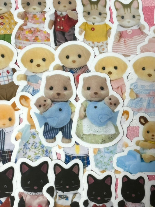 Calico Critters 7,  40 pcs, Sylvanian Families, Japanese Toys, stickers