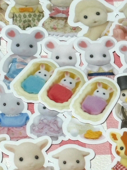 Calico Critters 4,  40 pcs, Sylvanian Families, Japanese Toys, stickers
