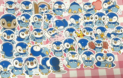 Pokemon 4,  40 pcs, Piplup, stickers