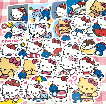 Hello Kitty 1, 24 pcs, SANRIO, Ganguro Kitty, stickers