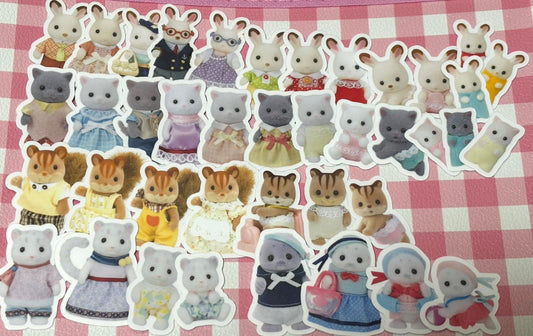 Calico Critters 1,  40 pcs, Sylvanian Families, Japanese Toys, stickers