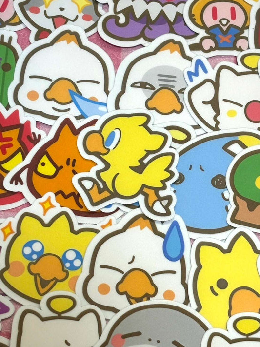 Final Fantasy 1,  40 pcs,  stickers, Chocobo, Moogle, Cactuar