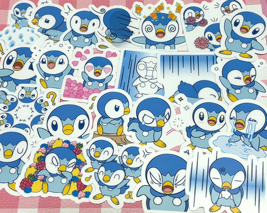 Pokemon 2,  24 pcs, Piplup, stickers