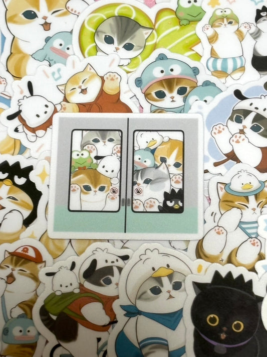 mofusand 1, 40 pcs, stickers, SANRIO, Cats