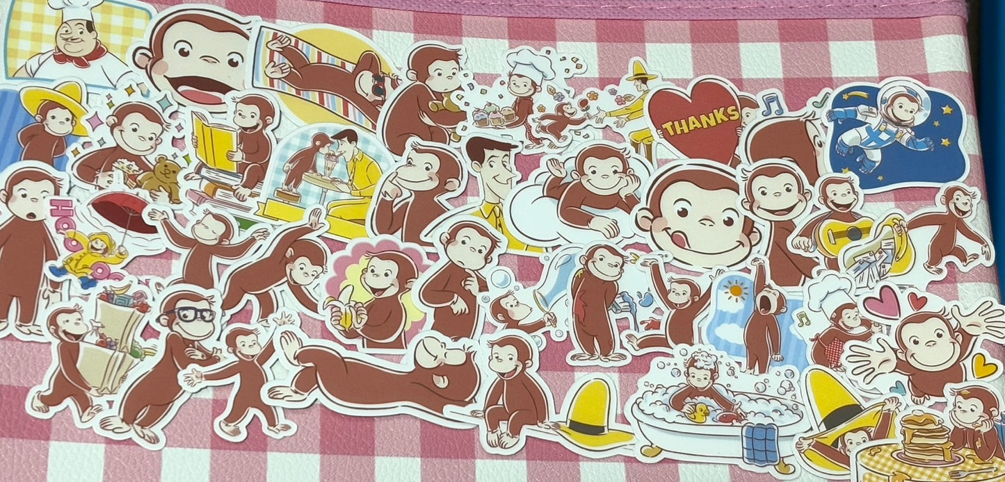 Curious George 1,  40 pcs,  stickers, Monkey