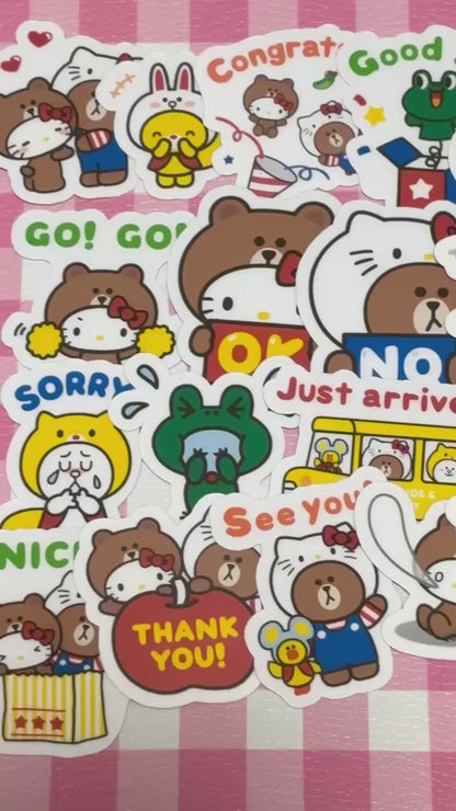 LINE FRIENDS 1,  24 pcs, Hello Kitty collaboration, SANRIO, stickers