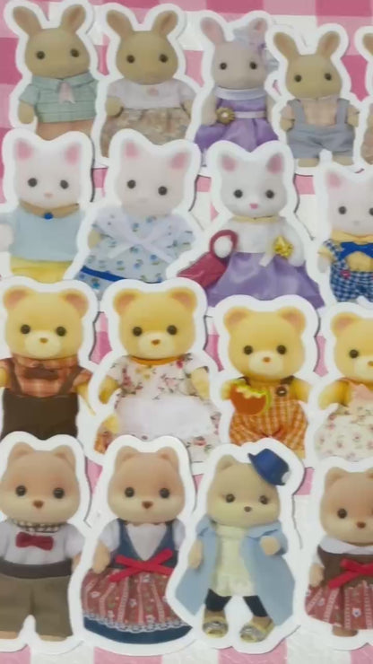 Calico Critters 5,  40 pcs, Sylvanian Families, Japanese Toys, stickers