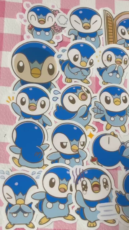 Pokemon 4,  40 pcs, Piplup, stickers