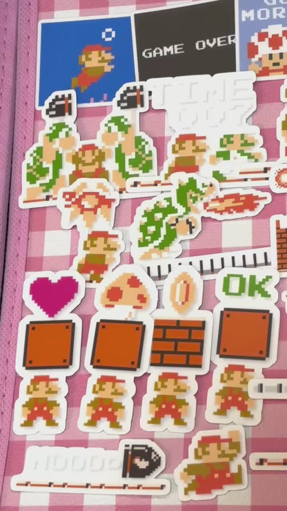 Mario 1,  25 pcs, pixel, stickers