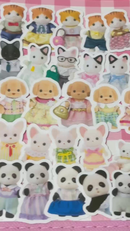 Calico Critters 6,  40 pcs, Sylvanian Families, Japanese Toys, stickers