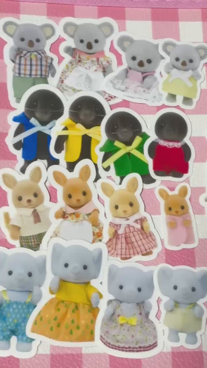 Calico Critters 8,  40 pcs, Sylvanian Families, Japanese Toys, stickers