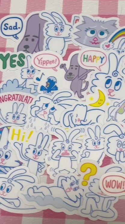 Thunder Bunny, 40 pcs, Rodney Greenblat, stickers